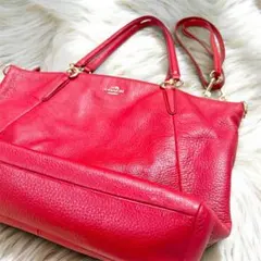 【美品】COACH コーチ 2way ケルシー サッチェル レザー 赤
