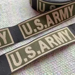 刺繍タグ　10枚セット　US ARMY 緑　軍物
