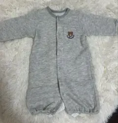 グレー クマ 刺繍 ロンパース 50〜60cm ツーウェイ