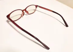 【美品】JINS ジンズ ブルーライトカット メガネ 眼鏡 PC 度なし レッド