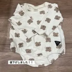 クマ柄ロンパース 80