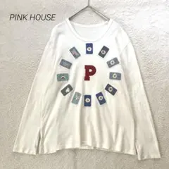 ピンクハウス　ロングTシャツ　ワッペン　コットン　長袖　ロンティー　カットソーのサムネイル