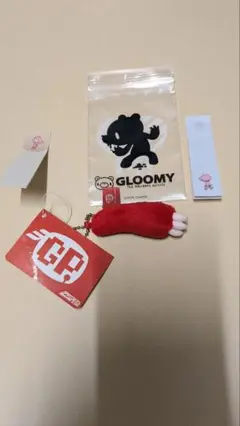 平成レトロ GLOOMY 腕顔おつまみサイズ赤キーホルダーセット