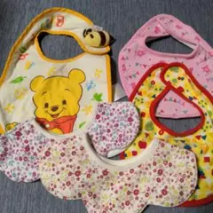 プーさんと花柄のスタイセット（五枚セット）