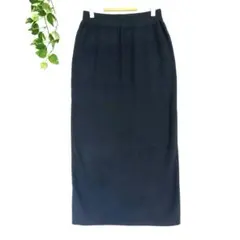 美品【LOWRYS FARM】リブニット ロング タイトスカート ブラック F