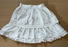 【タグ無し新品未使用】Án Mille フリル ホワイト フレアスカート