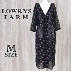 LOWRYS FARM シフォン花柄マキシ Vネック ワンピース 羽織りMサイズ