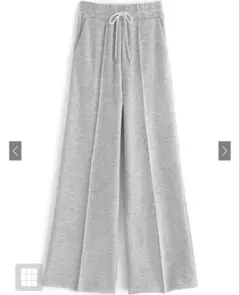 センターピンタックスウェットセミフレアパンツ[gm715] グレイル