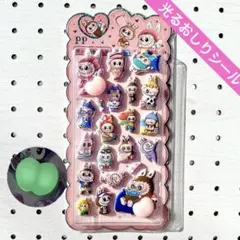 新作♡ラブブ　labubu 光るおしりシール　ぷくぷくシール　立体シール