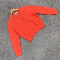 MELROSE メルローズ✨カーディガン Vネック シンプル 長袖 オレンジのサムネイル