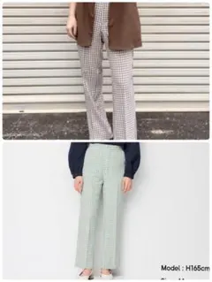 2枚セット　gu ギンガムチェック ストレートパンツ Mサイズ