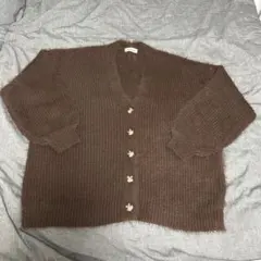 Alma Design 長袖 ニットカーディガン サイズM ブラウン レディース
