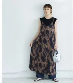 coca プリーツ柄キャミワンピース フリーサイズ