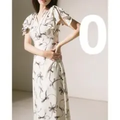 SNIDEL sustainableリボンプリントワンピース　アイボリー　0