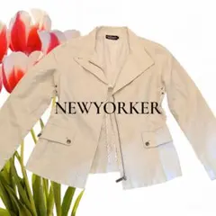 NEWYORKER ニューヨーカー アイボリー ジャケット ジップアップ Lのサムネイル