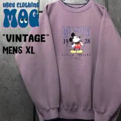 《US古着》ヴィンテージ 刺繍 ディズニー ミッキー スウェット メンズXL