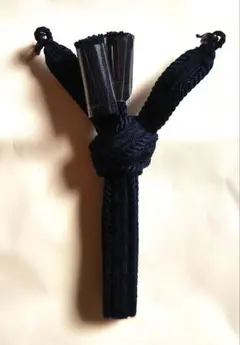 正絹濃紺 羽織紐 クリアパーツ付き