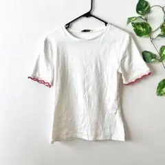 【ザラ】半袖Tシャツ カットソー ホワイト