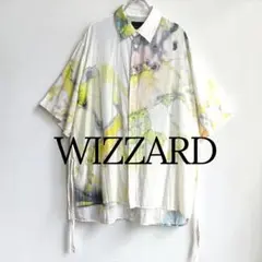 WIZZARD ウィザード 総柄 半袖シャツ スリットデザイン M ドレープのサムネイル