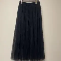 チュール プリーツスカート ロング