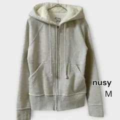 nusy 裏ボアジップパーカー グレー Mサイズ