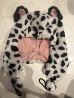 動物耳付きファー帽子