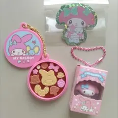 MY MELODY①ミニチュア・クッキー缶／フィギュア／ステッカー／3点セット