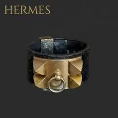HERMES コリエドシアン ブレスレット ブラック ゴールド - メルカリ