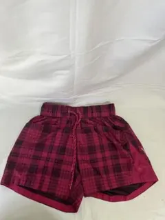 MIZUNO レディース ランニングショーツM チェック柄 ピンク×ワイン系