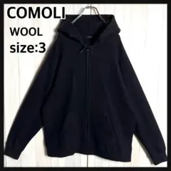 COMOLI 黒 ジップアップパーカー24SS COMOLI 24SS COLLECTION