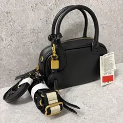 【新品】ZARA 2WAY ミニボストンバッグ 黒 ゴールド金具