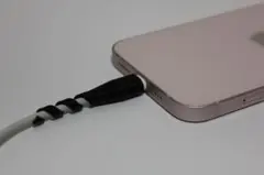 充電ケーブル断線防止カバー　iPhone/Android対応　4個入り　ブラック