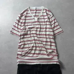 archive striped Vneck s/s tee y2k street