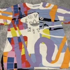 adidas アディダス 総柄 Tシャツ マルチカラー