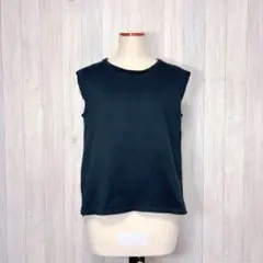 【PAGEBOY】ノースリーブカットソー トップス シンプル 無地 黒 オフィス