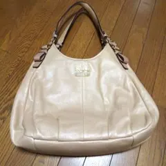 COACH ピンクベージュ レザー バッグ