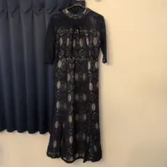 パーティードレス 幾何学柄 レース マーメイド ワンピース