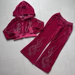 SHEIN ベロア セットアップ ピンク122-128cm