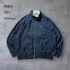 1512古着90年代NIKEナイロンジャケットスウォッシュ刺繍ロゴ短丈ビンテージ