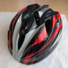子ども用 自転車ヘルメット ブラック レッド　軽量