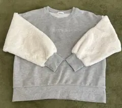 C•O•L•Z•A グレー スウェットトレーナー 袖ファー素材 サイズM