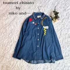 niko and... エンブロイダリーデニムジャケット Lサイズ インディゴ 