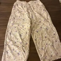 【UNIQLO】花柄パジャマ ルームウェア パンツ ピンク Mウエスト紐
