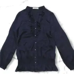 groveフリルデザイン 長袖シャツ ブラウス　シャツ　卒業入学　カットソー