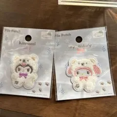 セリア　パイルワッペン　ふわふわスノー　サンリオ　マイメロディ クロミ