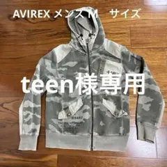 AVIREX迷彩 フルジップ フード付きパーカーメンズＭ