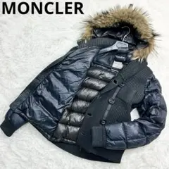 良品　モンクレール　ダウンジャケット　コヨーテファー　YOURI ユーリ　黒　1