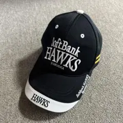 SoftBank Hawks キャップ 黒/白　ソフトバンクホークス　メッシュ