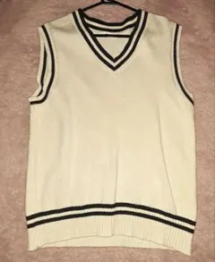 WEGO クリーム色 Vネックニットベスト