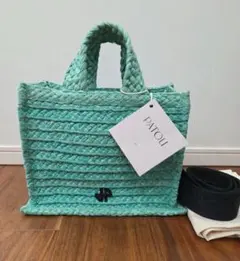 明日までお値下げ　新品　PATOU　ラフィア　かご　トート　バッグのサムネイル